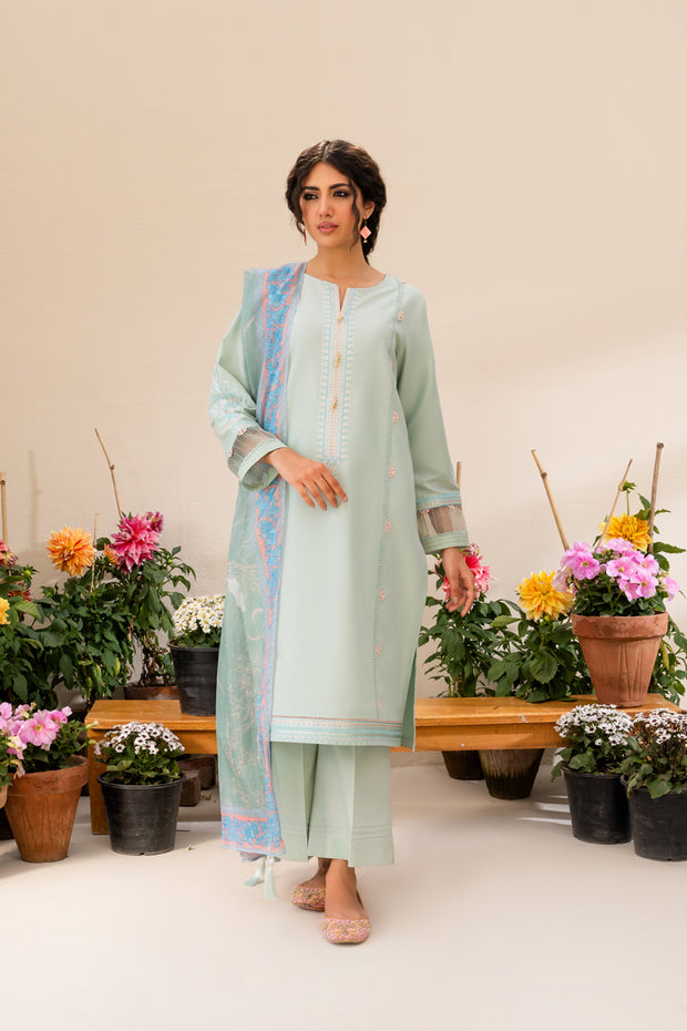 3 Piece - Embroidered Lawn Suit - Kashish