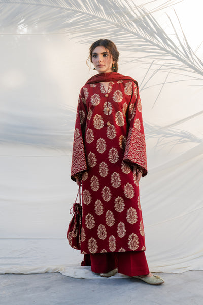 3 Piece - Printed Lawn Suit - MKV1-3